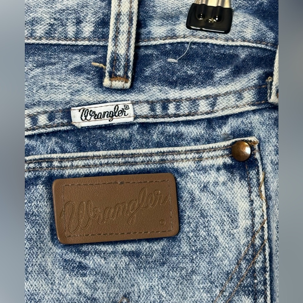 Vintage Wrangler High Waisted Mom Jeans Straight Leg Acid Wash‎ Pleated Size 13 - Picture 8 of 12